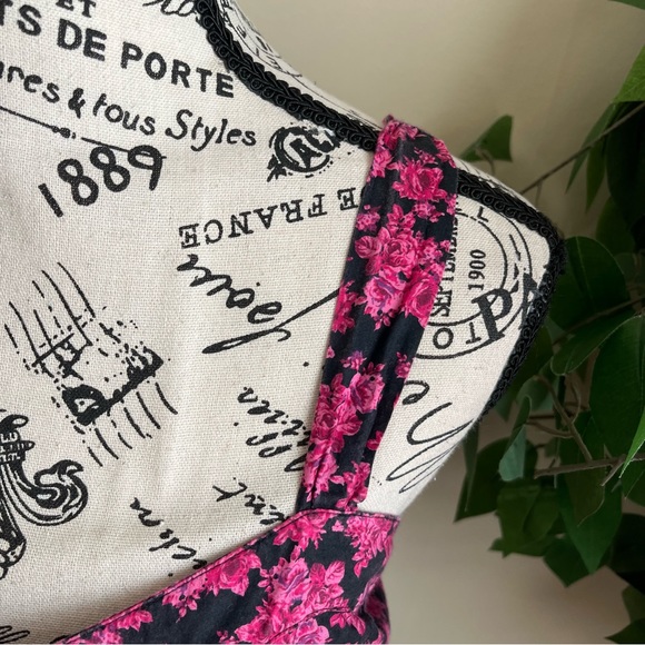 Decree Floral Cotton Strappy Sleeveless Top Pink Sz XL - Picture 2 of 16